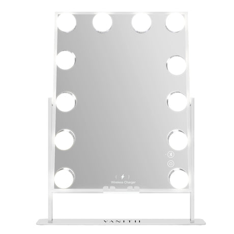 Hathaway Hollywood Slim Vanity Mirror with Wireless Charging & 12 Dimmable LED Bulbs