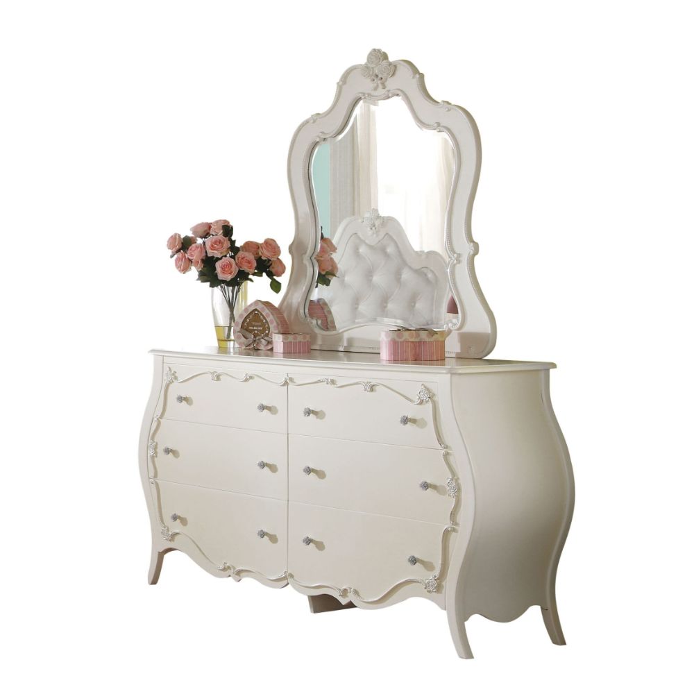 Edalene Pearl White Finish Mirror