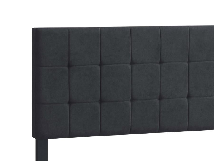 Fairfield Eastern King Upholstered Panel Bed Dark Grey
