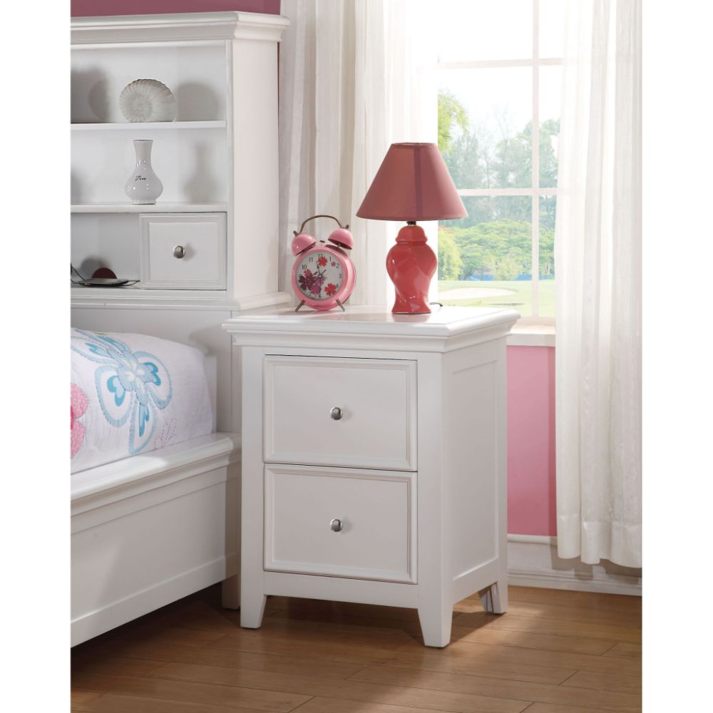 Lacey White Finish Nightstand