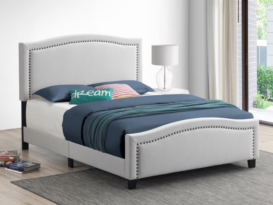 Hamden Queen Upholstered Panel Bed Beige