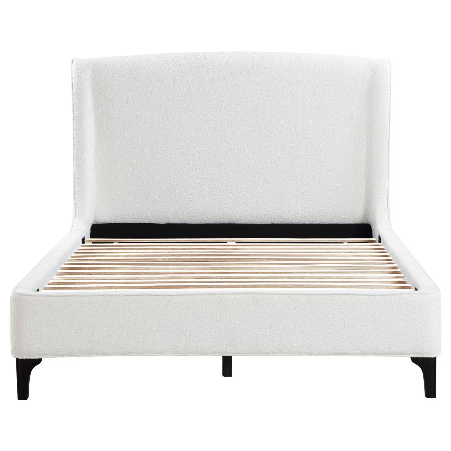 Mosby Snow Upholstered Eastern King Wingback Bed