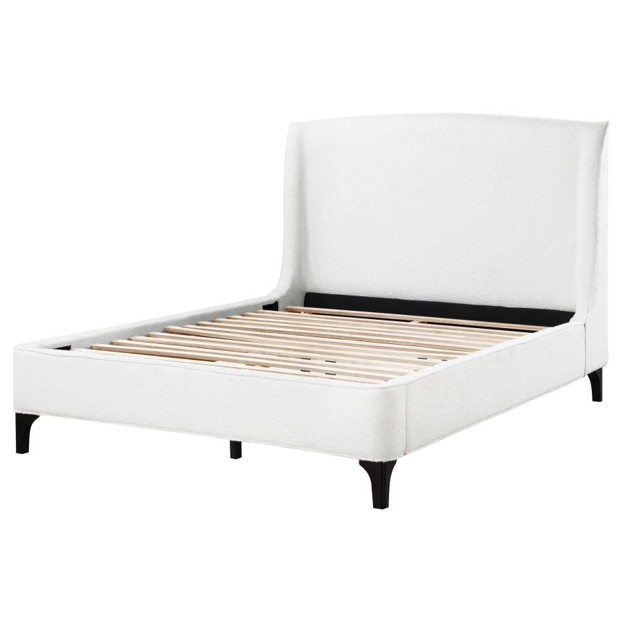 Mosby Snow Upholstered Eastern King Wingback Bed
