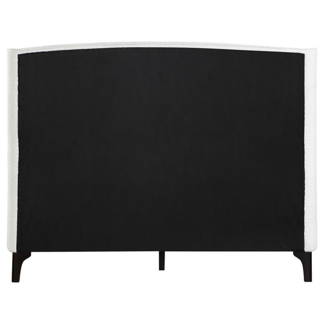 Mosby Snow Upholstered Eastern King Wingback Bed