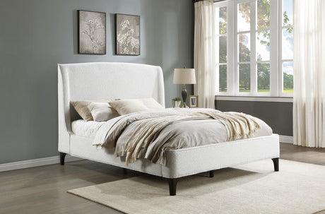 Mosby Snow Upholstered Queen Wingback Bed