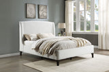 Mosby Snow Upholstered Queen Wingback Bed