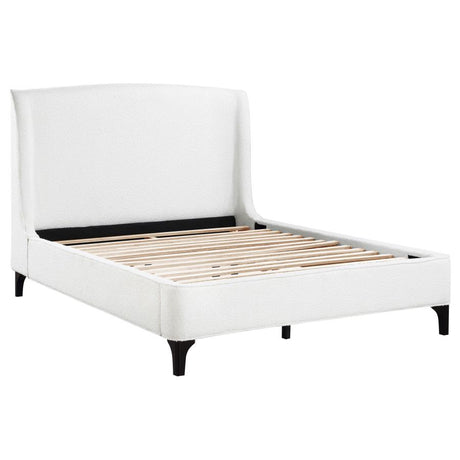 Mosby Snow Upholstered Queen Wingback Bed