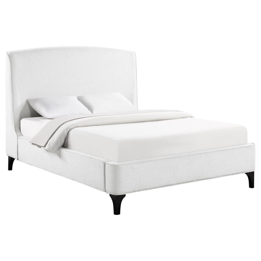 Mosby Snow Upholstered Queen Wingback Bed