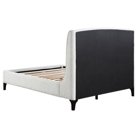Mosby Snow Upholstered Queen Wingback Bed