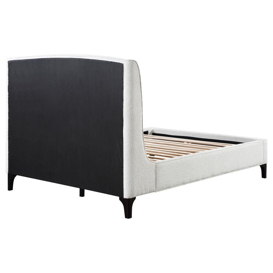 Mosby Snow Upholstered Queen Wingback Bed