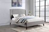 Mosby Grey Upholstered Eastern King Wingback Bed