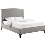 Mosby Grey Upholstered Eastern King Wingback Bed