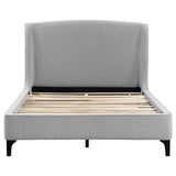 Mosby Grey Upholstered Eastern King Wingback Bed
