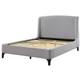Mosby Grey Upholstered Eastern King Wingback Bed