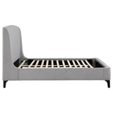 Mosby Grey Upholstered Eastern King Wingback Bed