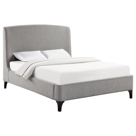 Mosby Grey Upholstered Queen Wingback Bed