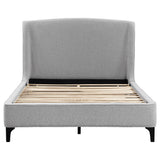 Mosby Grey Upholstered Queen Wingback Bed