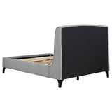 Mosby Grey Upholstered Queen Wingback Bed