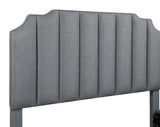 Fiona Upholstered Panel Bed Light Grey
