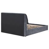 Laurel Dark Grey Upholstered Eastern King Panel Bed