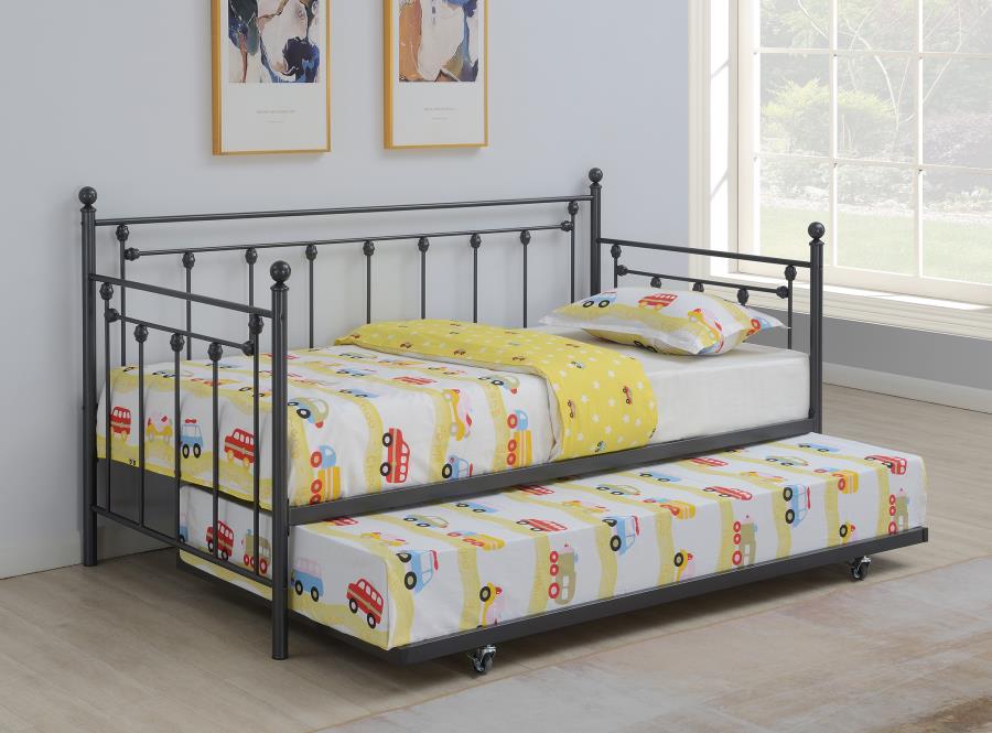 Nocus Spindle Metal Twin Daybed With Trundle