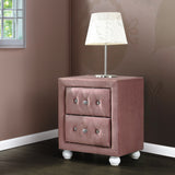 Reggie Pink Fabric Nightstand