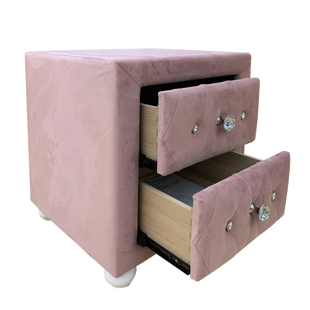 Reggie Pink Fabric Nightstand