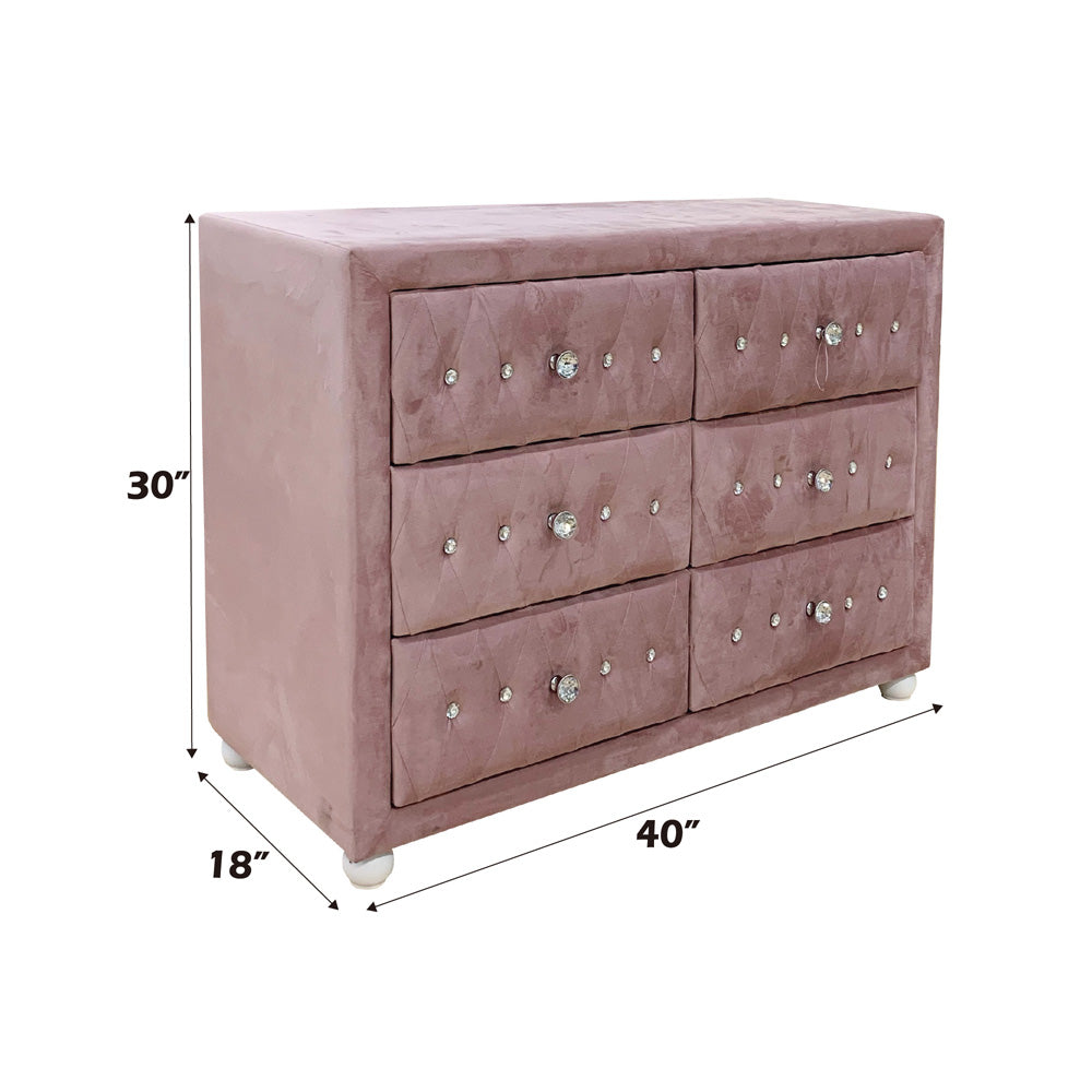 Reggie Pink Fabric Dresser