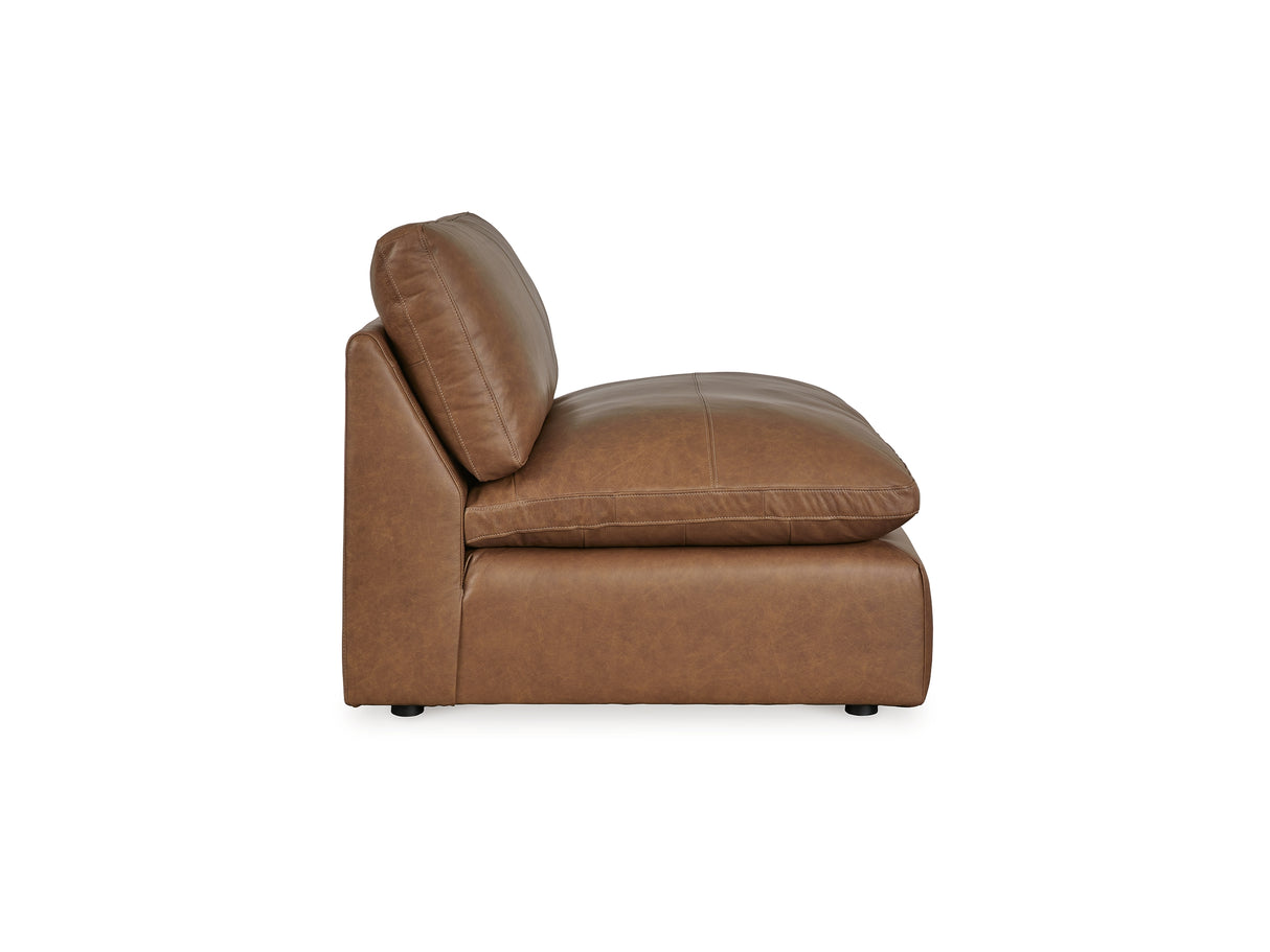 Emilia Caramel 5-Piece Sectional And Ottoman