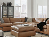 Emilia Caramel 5-Piece Sectional And Ottoman