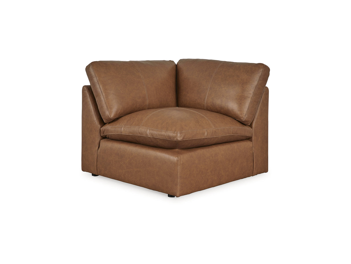 Emilia Caramel 5-Piece Sectional And Ottoman