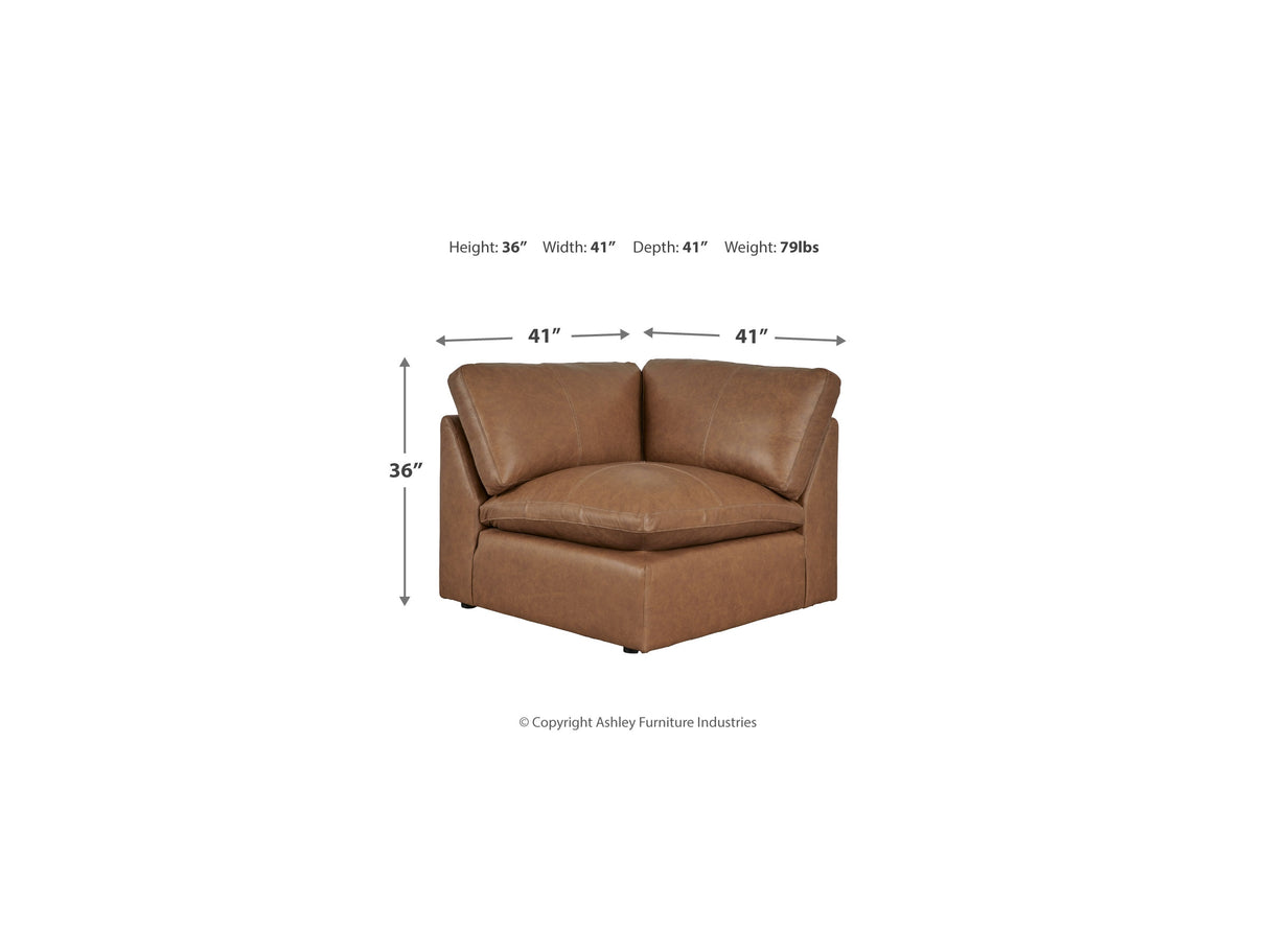 Emilia Caramel 5-Piece Sectional And Ottoman