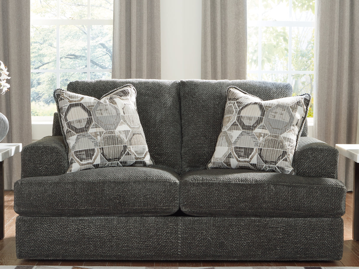 Karinne Smoke Loveseat And Chair