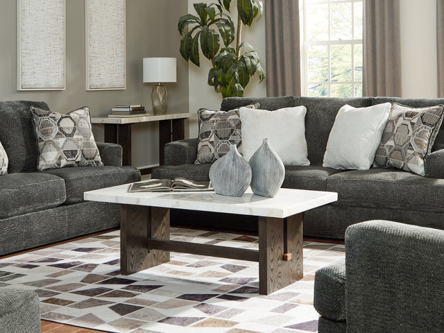 Karinne Smoke Sofa, Loveseat, Oversized Chair And Ottoman