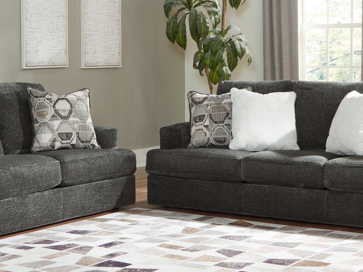 Karinne Smoke Sofa, Loveseat, Oversized Chair And Ottoman