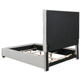 Panes Beige Upholstered Queen Panel Bed