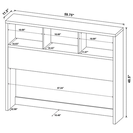 Westpark 49-inch Queen Bookcase Headboard Black