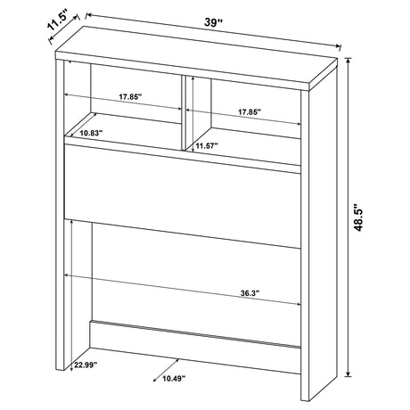 Westpark 49-inch Twin Bookcase Headboard Dark Pine
