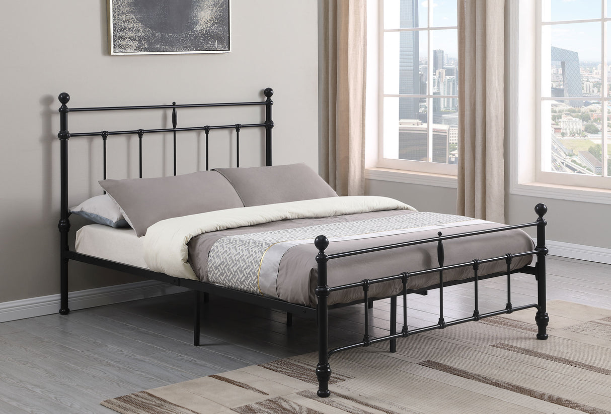 Novak Matte Black 48-Inch Metal Full Open Frame Bed