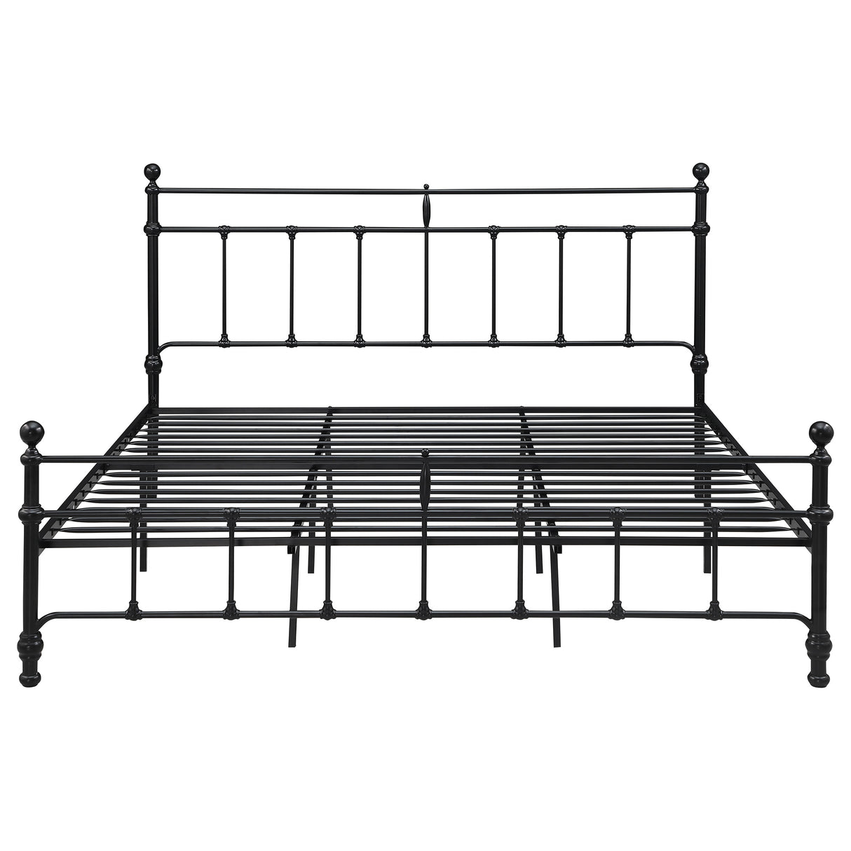 Novak Matte Black 48-Inch Metal Eastern King Open Frame Bed