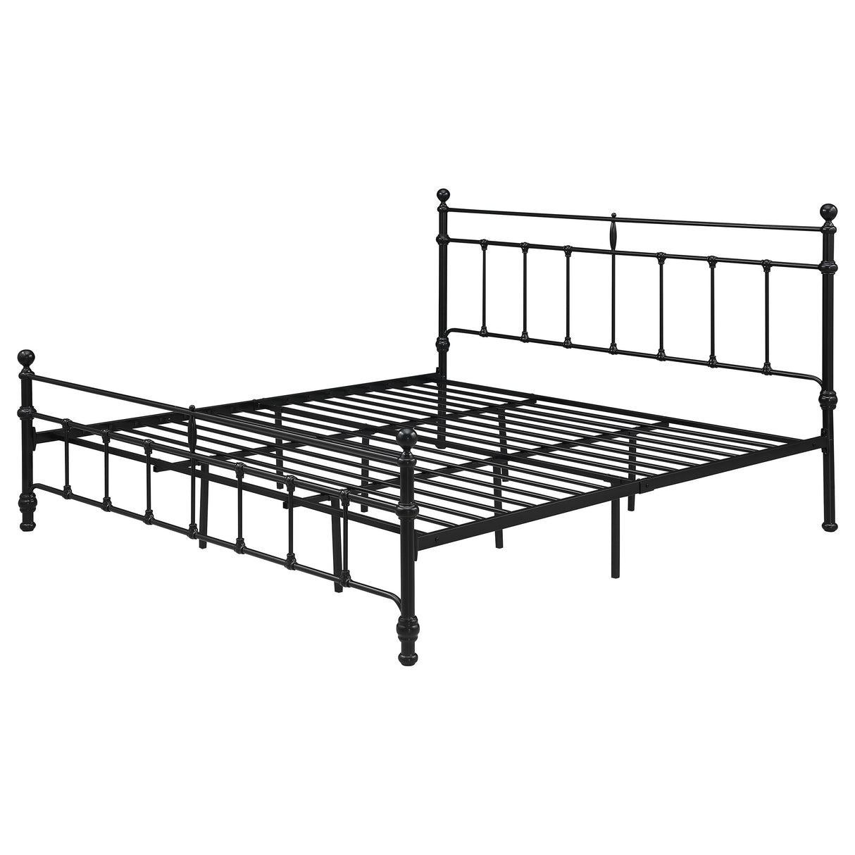 Novak Matte Black 48-Inch Metal Eastern King Open Frame Bed