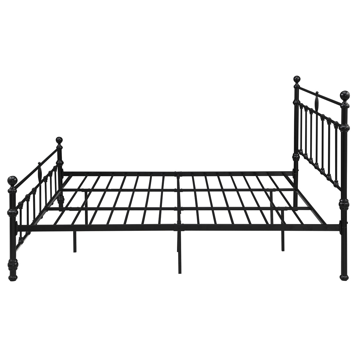 Novak Matte Black 48-Inch Metal Eastern King Open Frame Bed