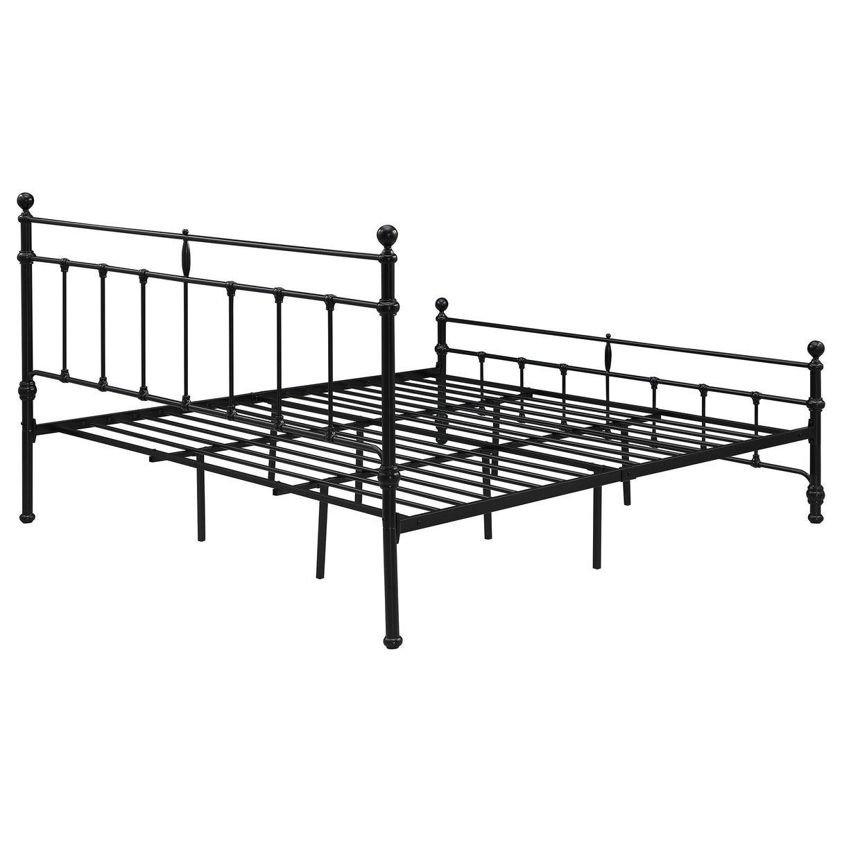 Novak Matte Black 48-Inch Metal Eastern King Open Frame Bed