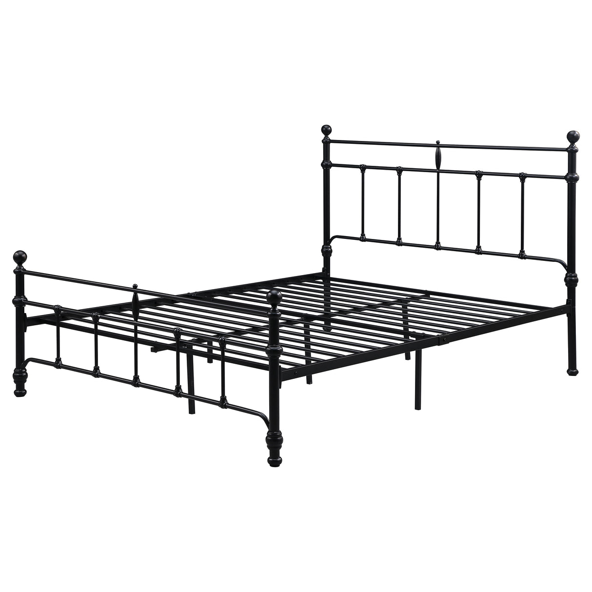 Novak Matte Black 48-Inch Metal Queen Open Frame Bed