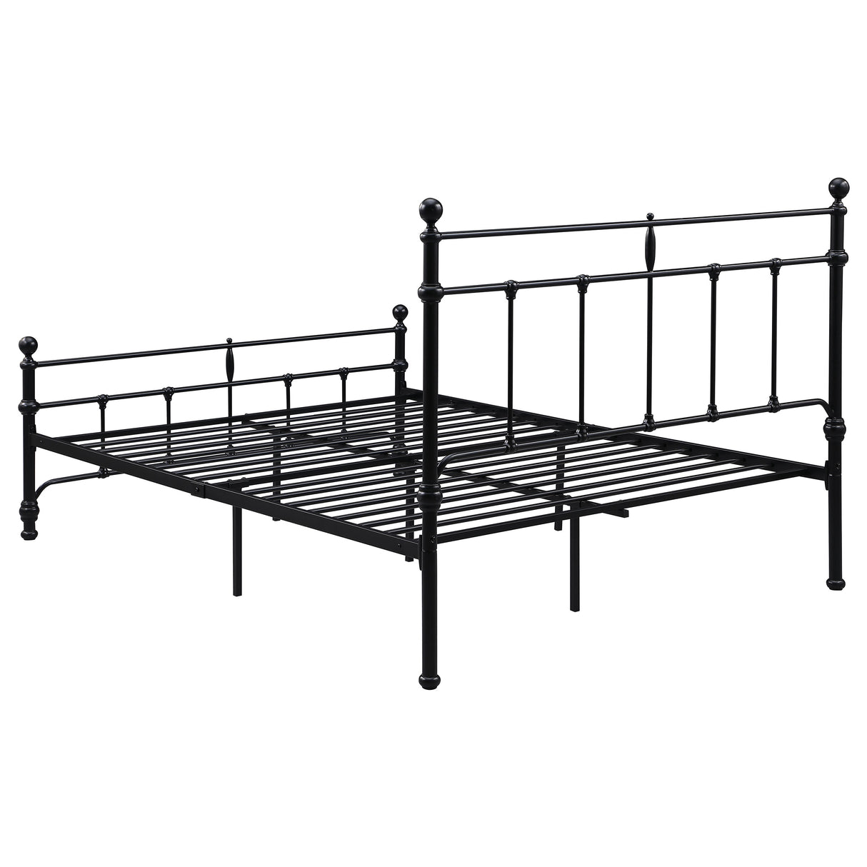 Novak Matte Black 48-Inch Metal Queen Open Frame Bed