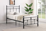 Novak Matte Black 48-Inch Metal Twin Open Frame Bed