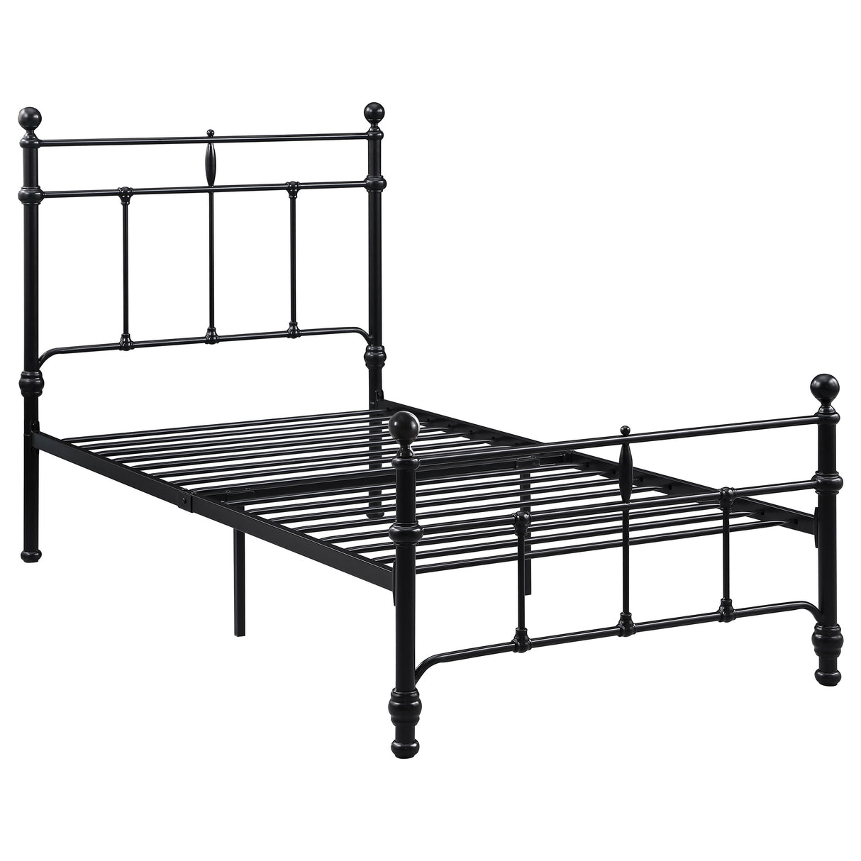Novak Matte Black 48-Inch Metal Twin Open Frame Bed