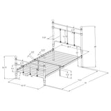 Novak Matte Black 48-Inch Metal Twin Open Frame Bed