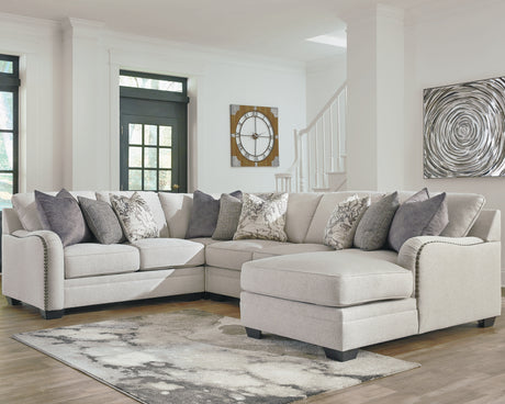 Dellara Chalk 4-Piece Sectional With Chaise