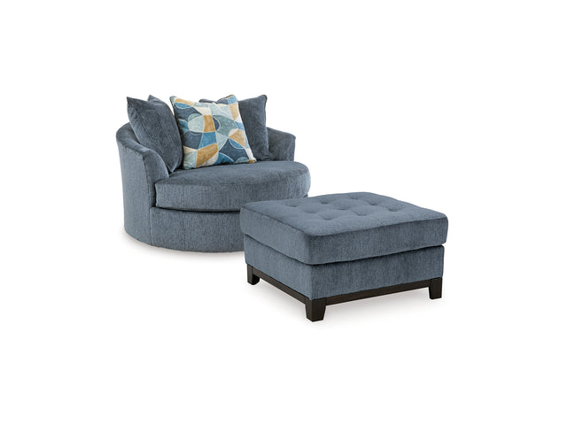 Maxon Place Navy Oversized Chair And Ottoman